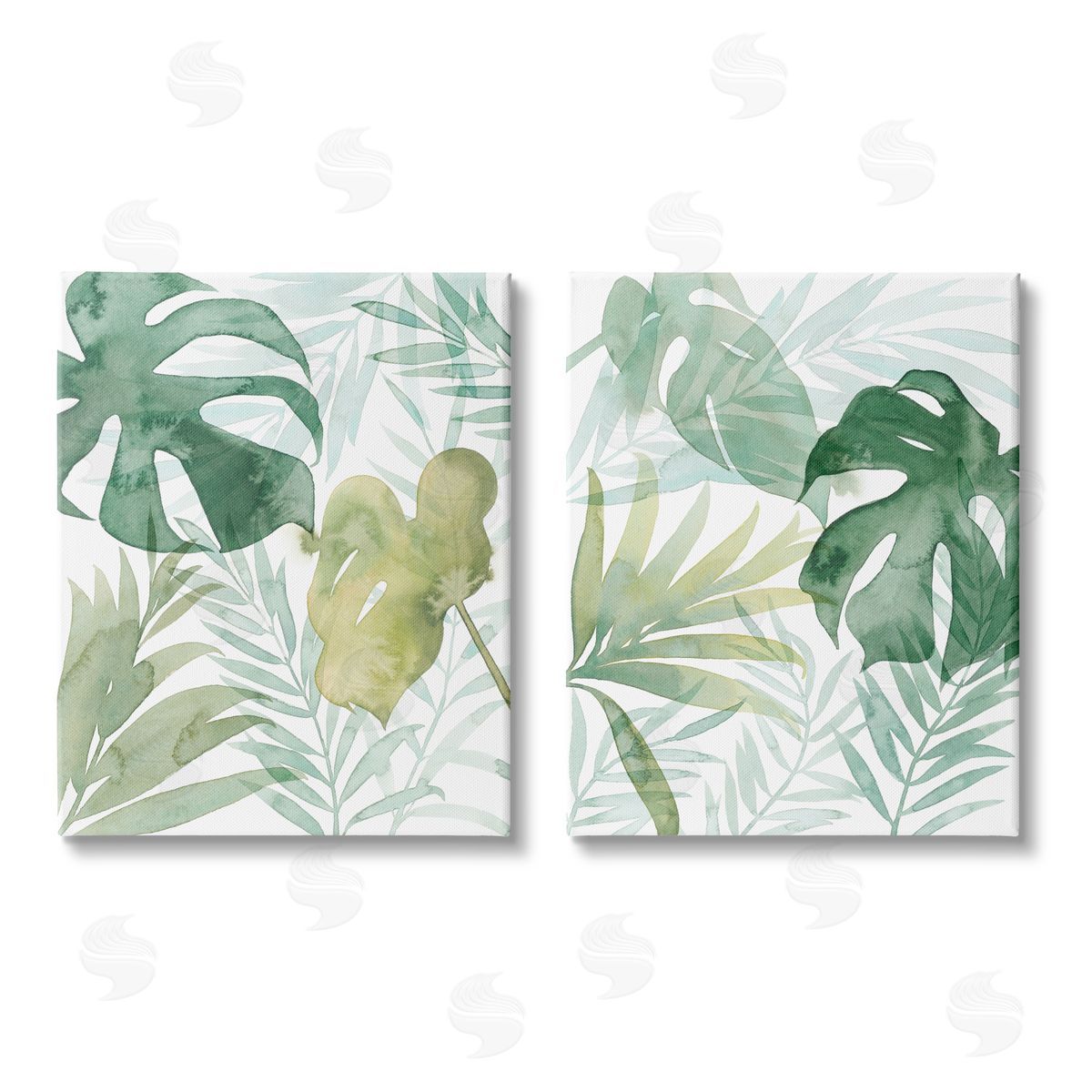 Grace Popp Layered Lush Green Plant Leaves Canvas Wall Art Print