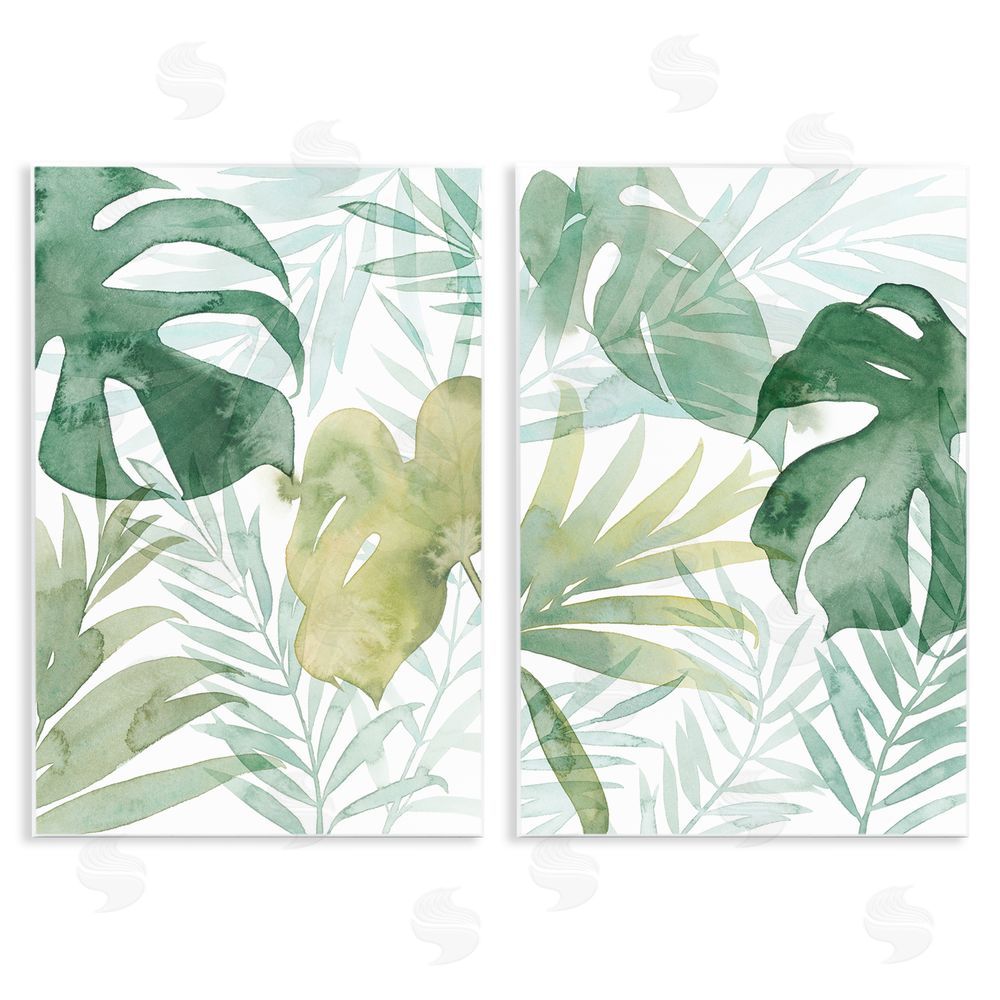 Grace Popp Layered Lush Green Plant Leaves Wooden Wall Plaque Art Print
