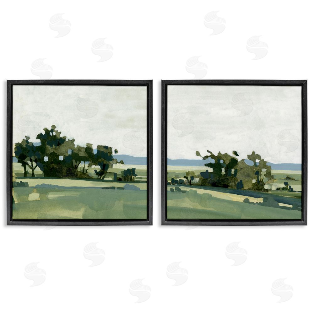 Emma Caroline Countryside Grassland Nature Landscape Black Floating Frame Canvas Wall Art Print