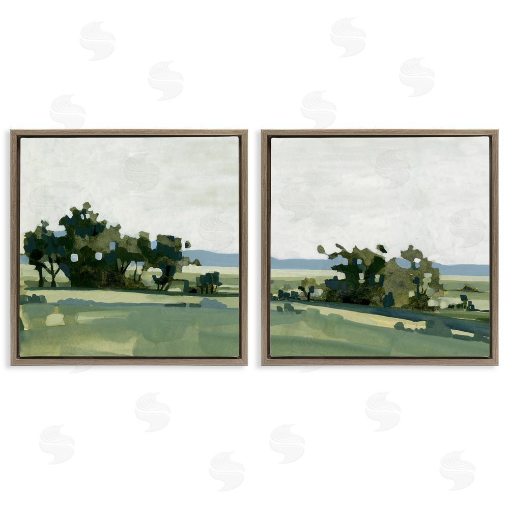 Emma Caroline Countryside Grassland Nature Landscape Brown Floating Frame Canvas Wall Art Print