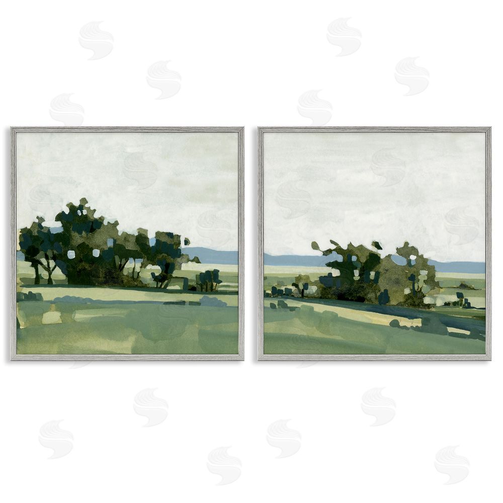 Emma Caroline Countryside Grassland Nature Landscape Gray Framed Giclee Wall Art Print