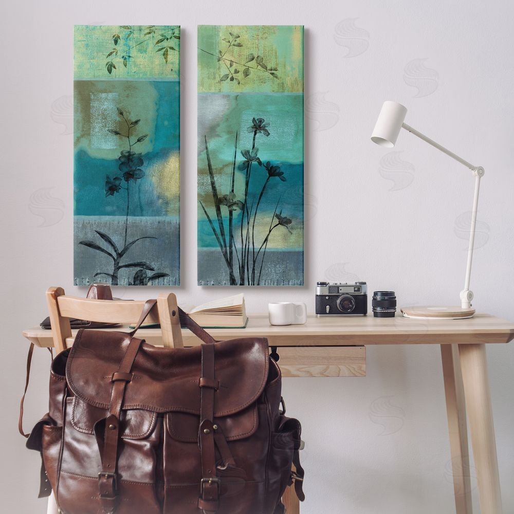 Chris Donovan Contemporary Blooming Orchid Sprouts Canvas Wall Art Print in Room