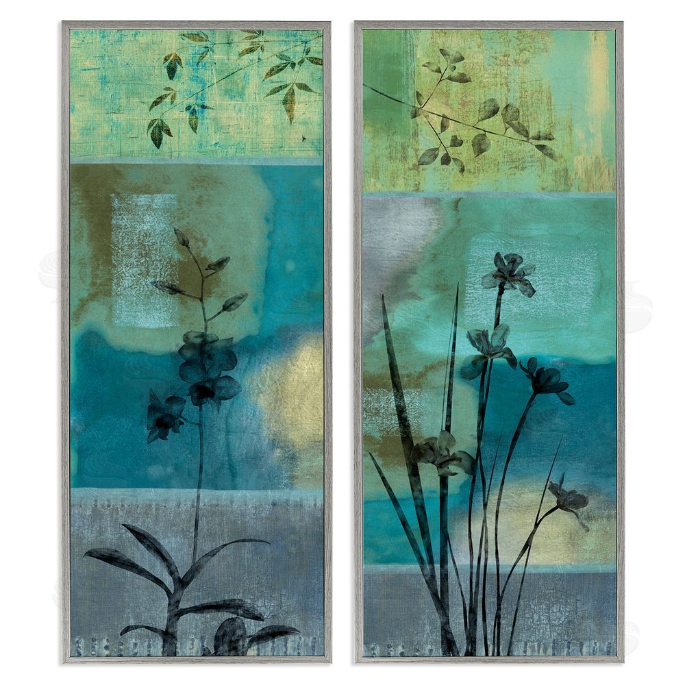 Chris Donovan Contemporary Blooming Orchid Sprouts Gray Framed Giclee Wall Art Print