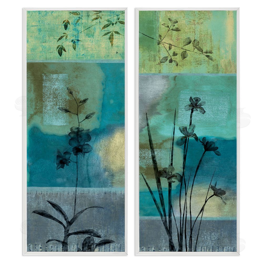 Chris Donovan Contemporary Blooming Orchid Sprouts White Framed Giclee Wall Art Print