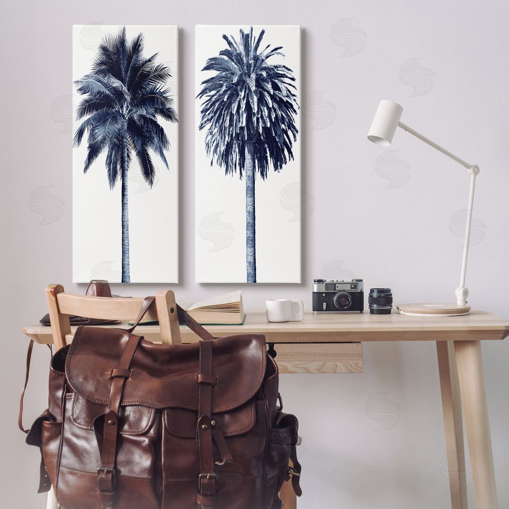Devon Davis Modern Summer Palms Detailed Nature Canvas Wall Art Print in Room