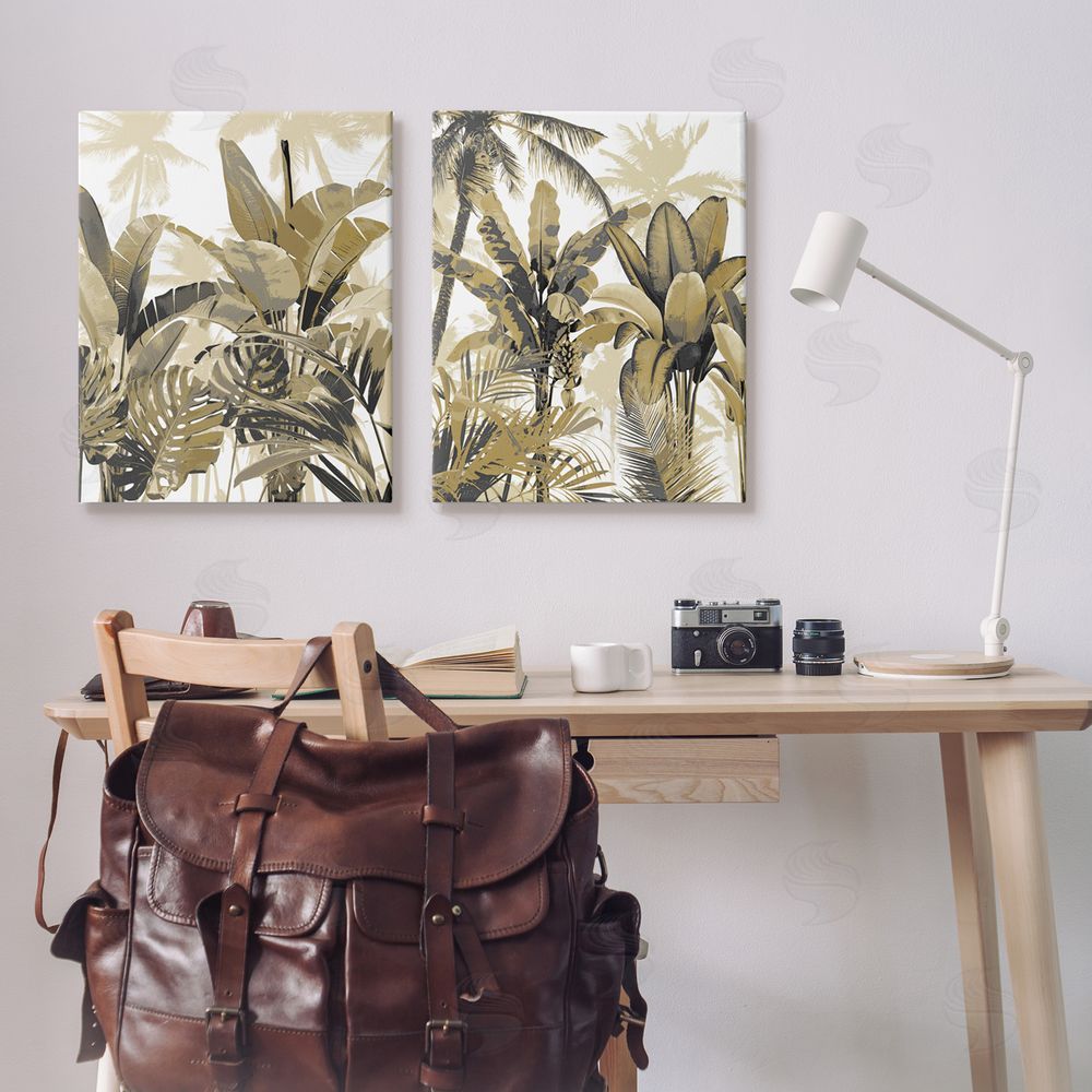 Kristen Drew Tropical Jungle Plants Vegetation Canvas Wall Art Print in Room
