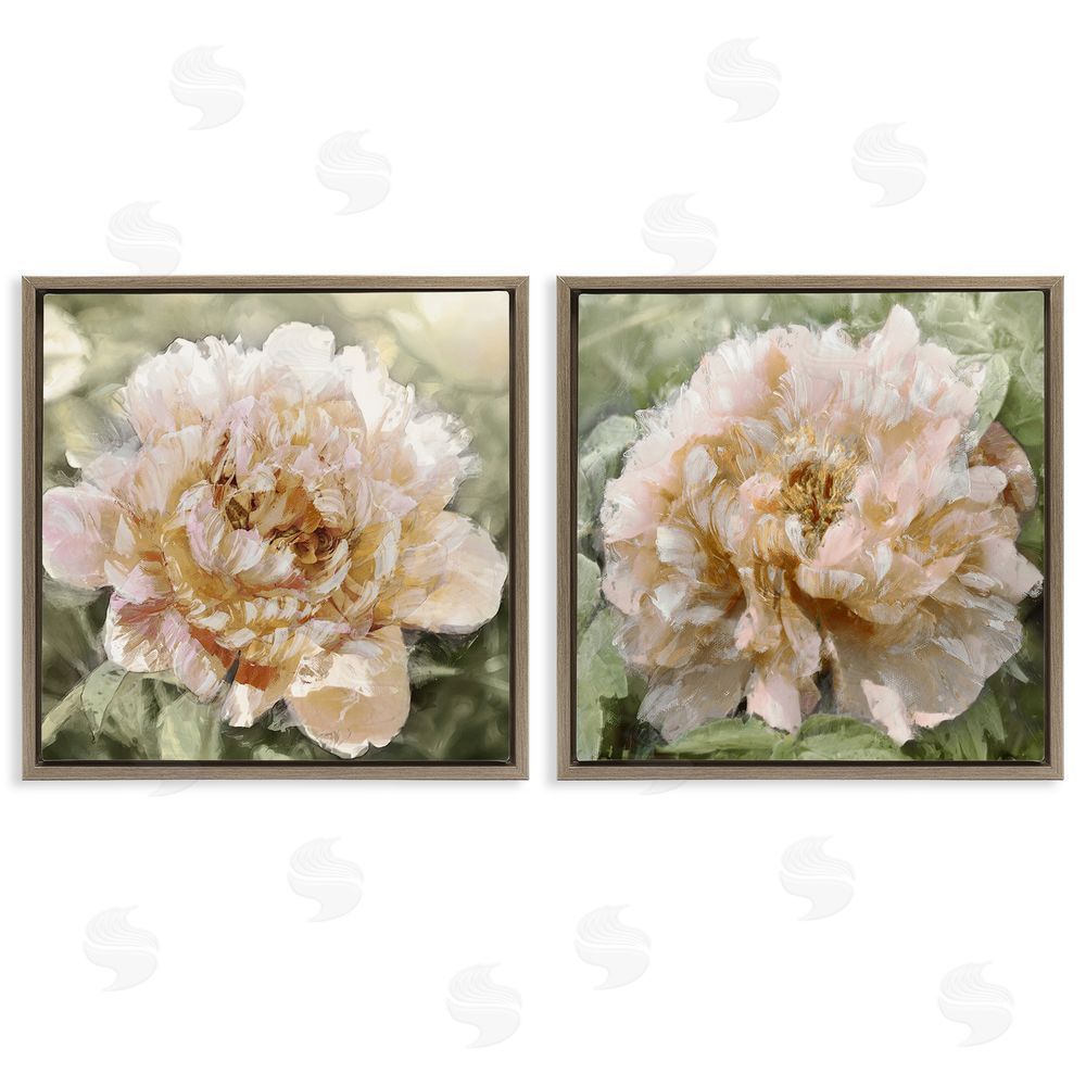 Shawna Sullivan Carnation Plant Blooming Garden Brown Floating Frame Canvas Wall Art Print