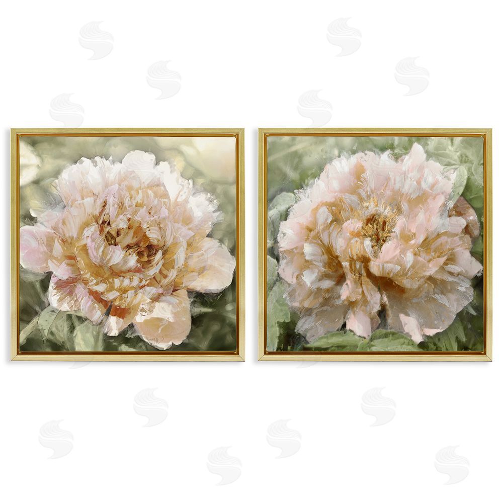 Shawna Sullivan Carnation Plant Blooming Garden Gold Floating Frame Canvas Wall Art Print