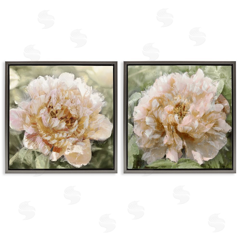 Shawna Sullivan Carnation Plant Blooming Garden Gray Floating Frame Canvas Wall Art Print