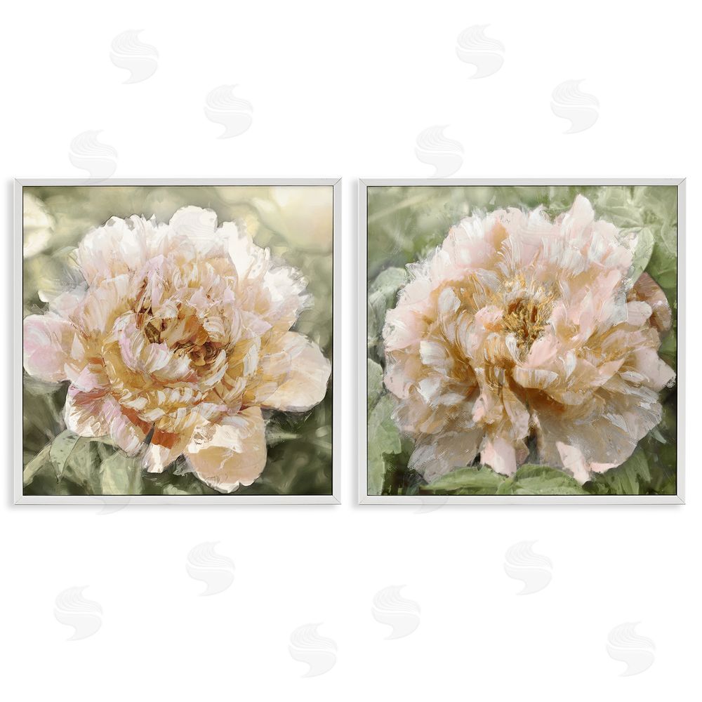 Shawna Sullivan Carnation Plant Blooming Garden White Framed Giclee Wall Art Print