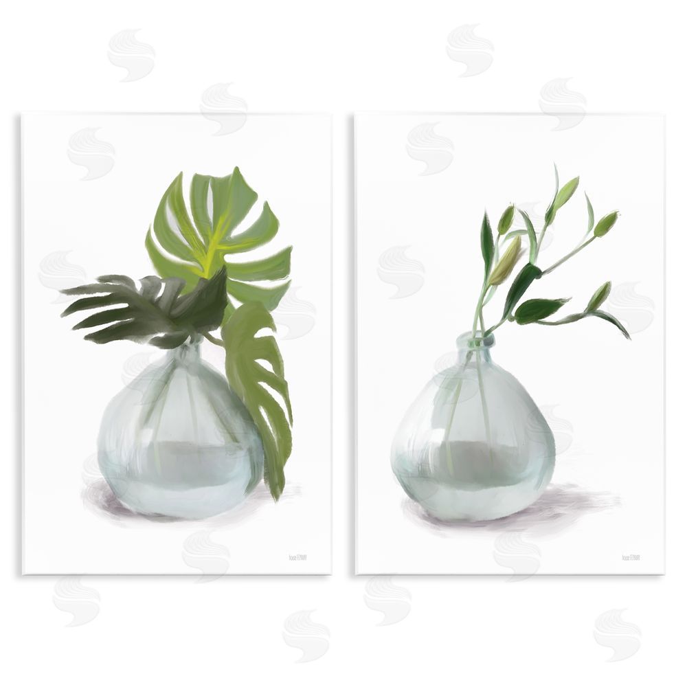 House Fenway Simple Monstera Plant Leaf Sprigs Wooden Wall Plaque Art Print