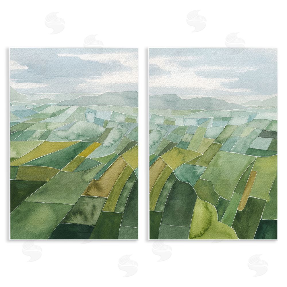 Grace Popp Abstract Farmland Landscape Wooden Wall Plaque Art Print