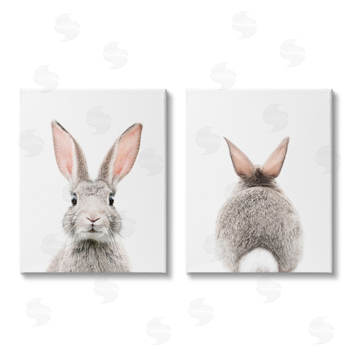 Sisi and Seb Back & Front Bunnies Canvas Wall Art Print