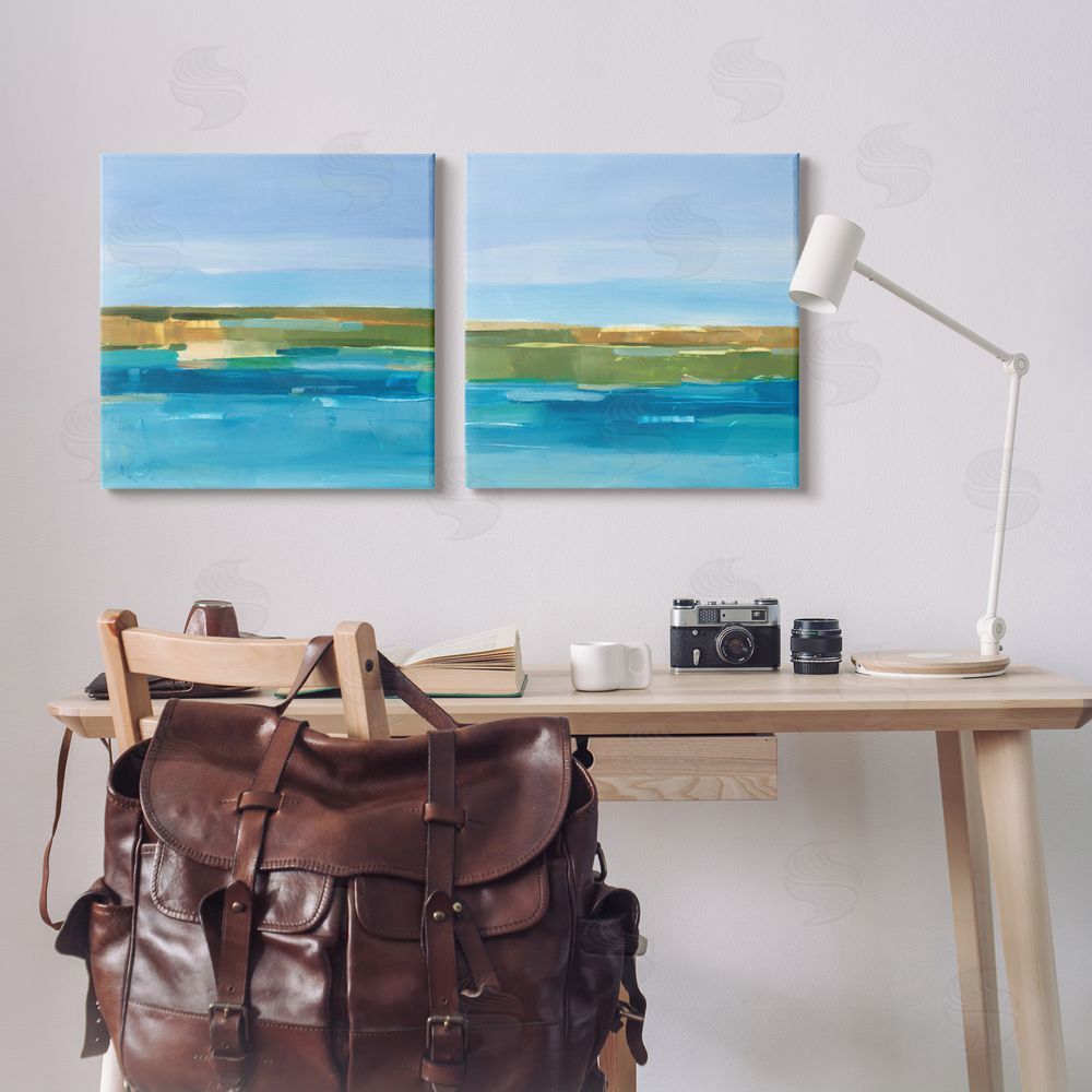 Ethan Harper Abstract Ocean Landscape Canvas Wall Art Print in Room