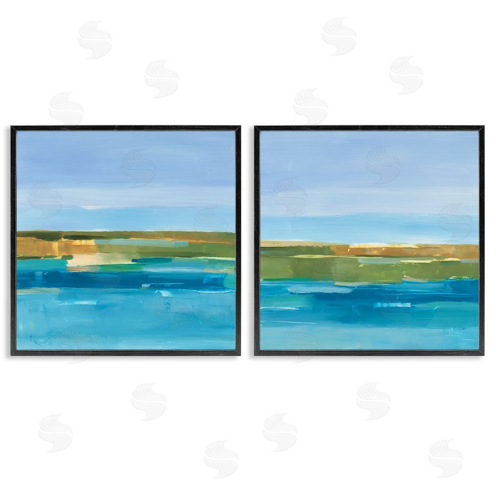 Ethan Harper Abstract Ocean Landscape Black Framed Giclee Wall Art Print