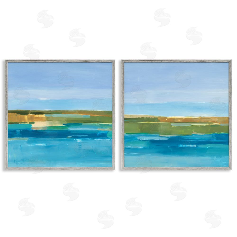 Ethan Harper Abstract Ocean Landscape Gray Framed Giclee Wall Art Print