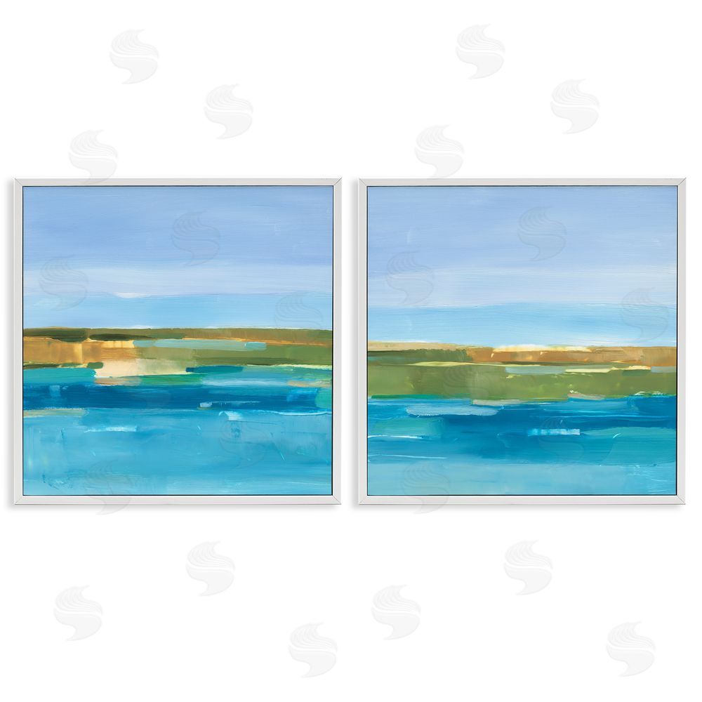 Ethan Harper Abstract Ocean Landscape White Framed Giclee Wall Art Print