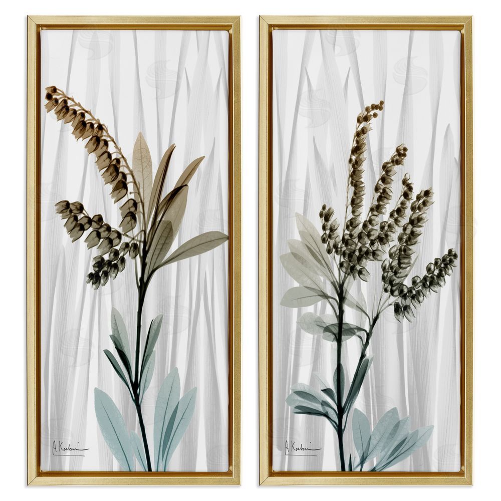 Albert Koetsier Modern Snowdrops Flowers Gold Floating Frame Canvas Wall Art Print