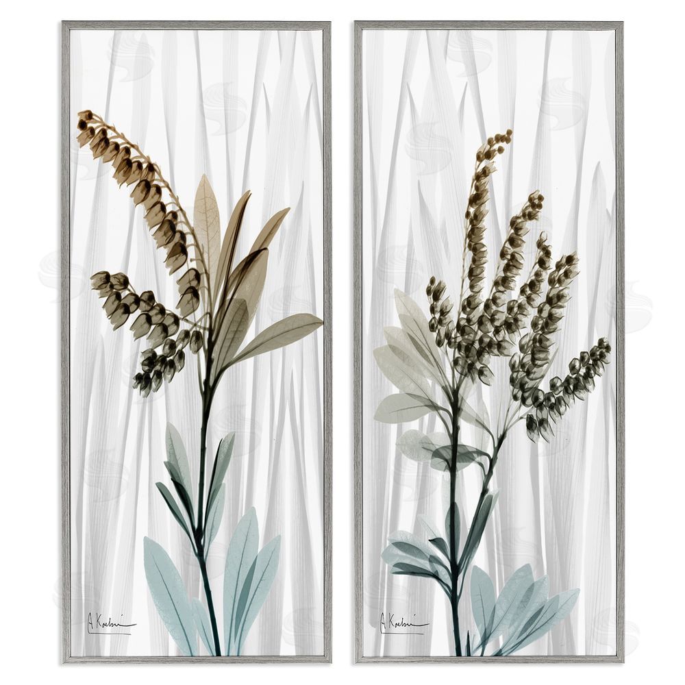 Albert Koetsier Modern Snowdrops Flowers Gray Framed Giclee Wall Art Print