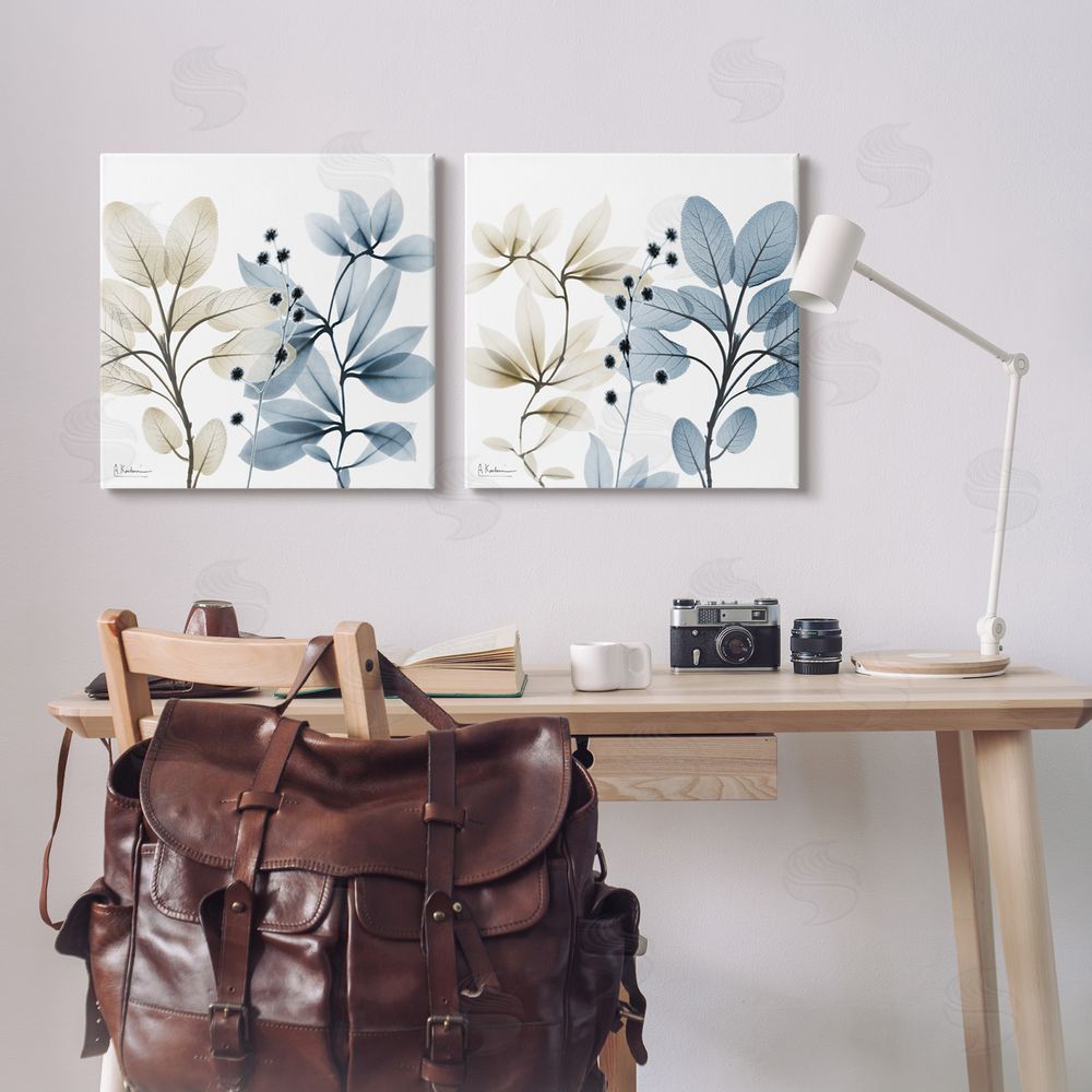 Albert Koetsier Contemporary Plant Sprigs Canvas Wall Art Print in Room