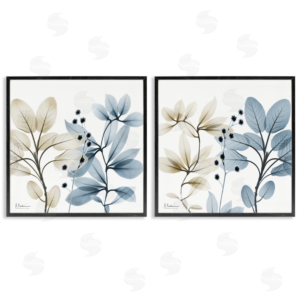 Albert Koetsier Contemporary Plant Sprigs Black Framed Giclee Wall Art Print