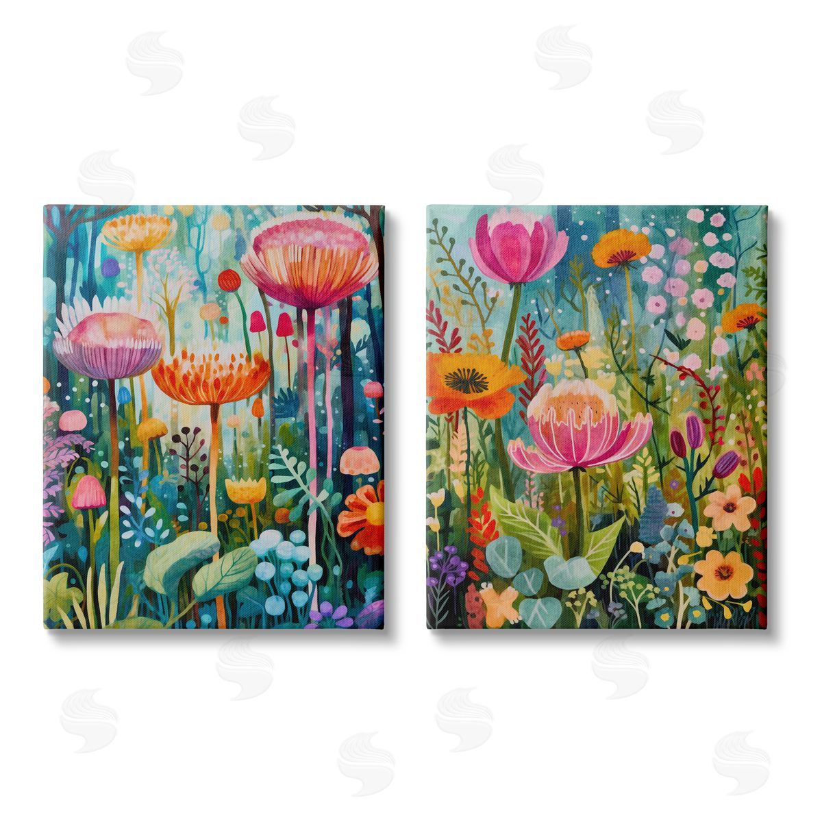 LSR Design Studio Whimsical Gardens Landscape Canvas Wall Art Print