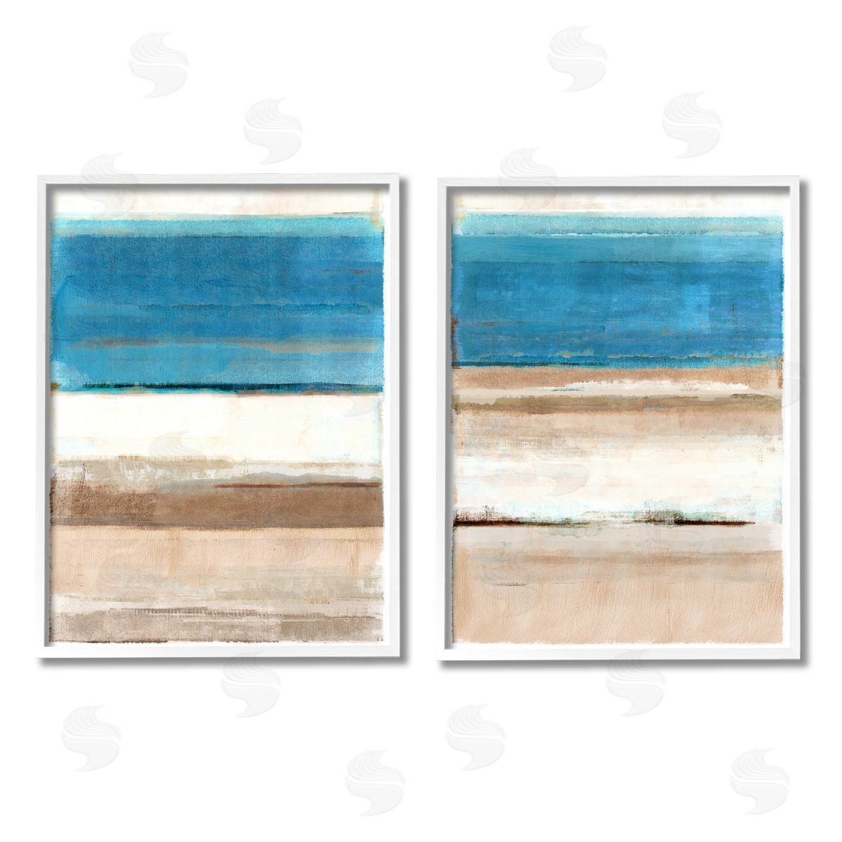 Flora Kouta Abstract Nautical Abstraction White Framed Giclee Wall Art
