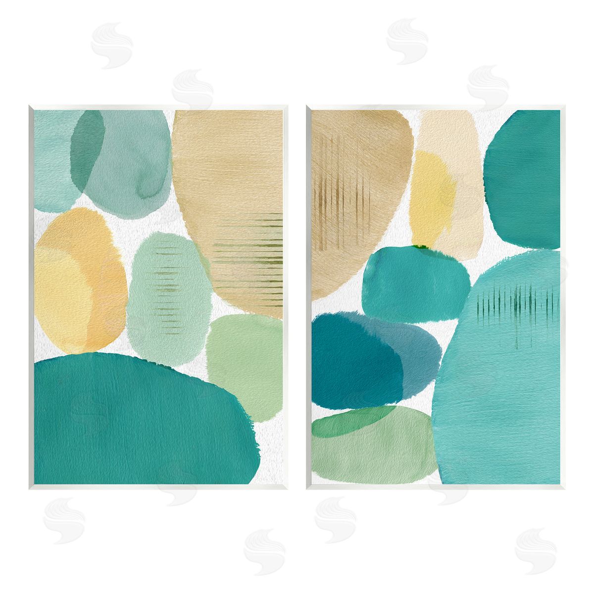 Flora Kouta Abstract Green Geometric Wall Plaque Art