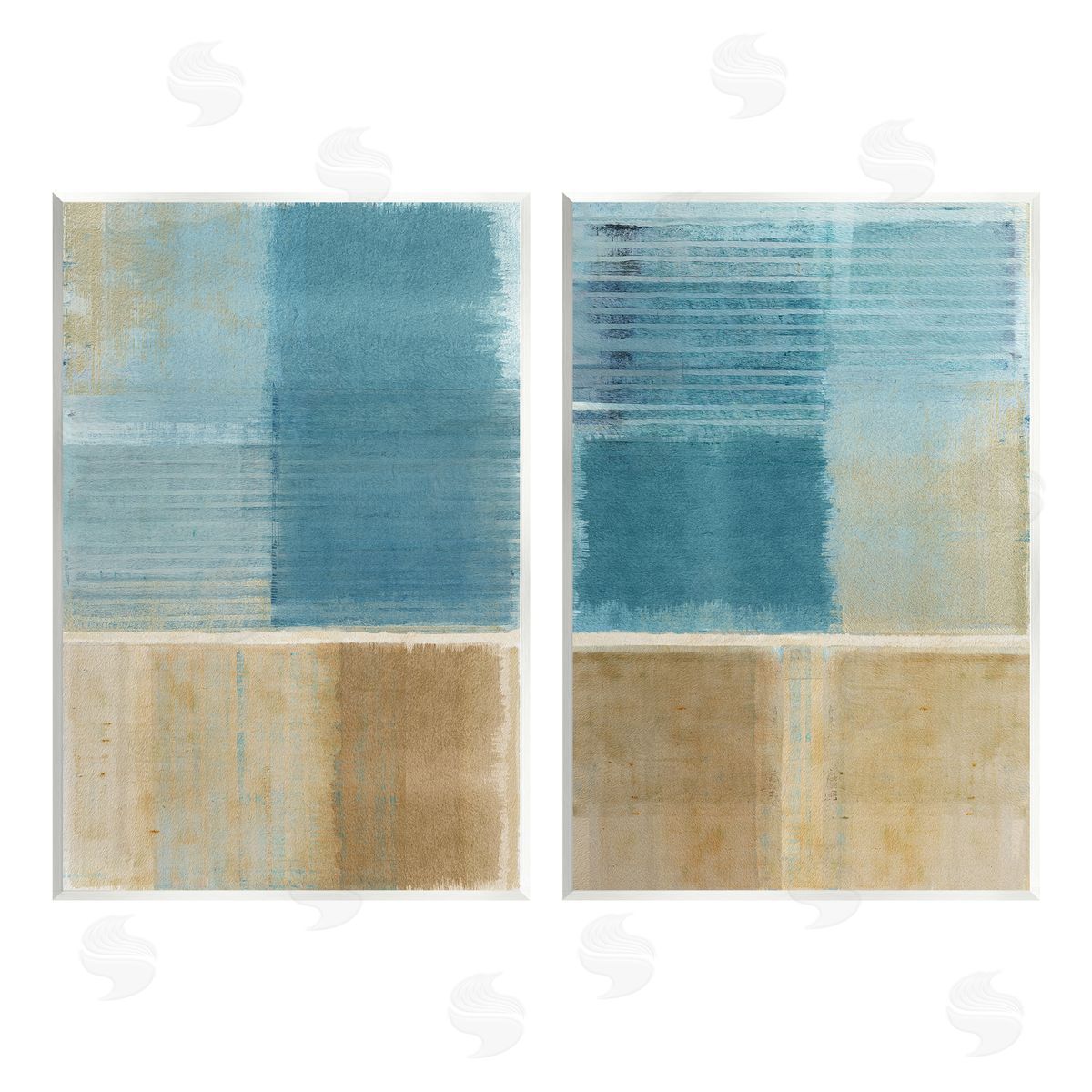 Flora Kouta Brown & Blue Abstraction Wall Plaque Art