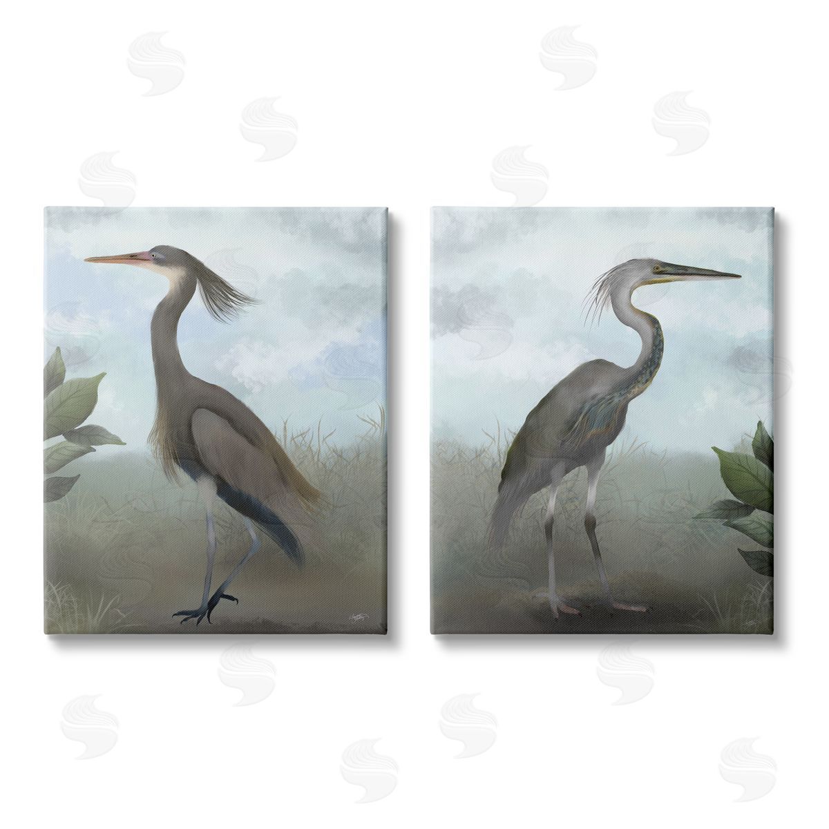 Elizabeth Medley Coastal Birds Gazing Canvas Wall Art Print