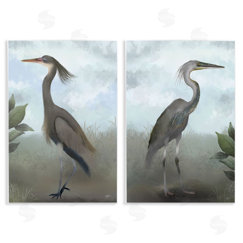 Elizabeth Medley Coastal Birds Gazing Wooden Wall Plaque Art Print