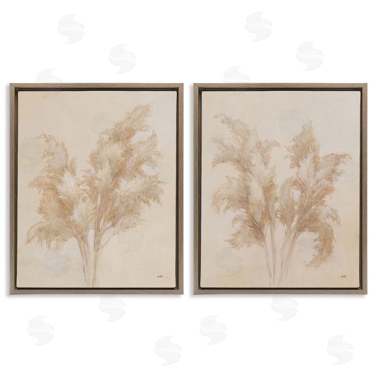 Julia Purinton Rural Reeds Studies Brown Floating Frame Canvas Wall Art Print