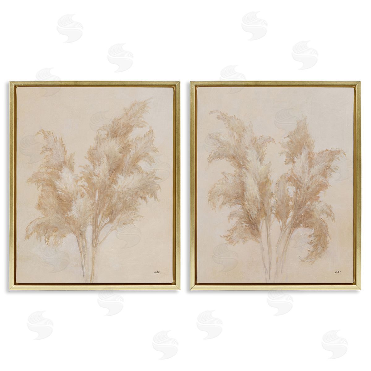 Julia Purinton Rural Reeds Studies Gold Floating Frame Canvas Wall Art Print