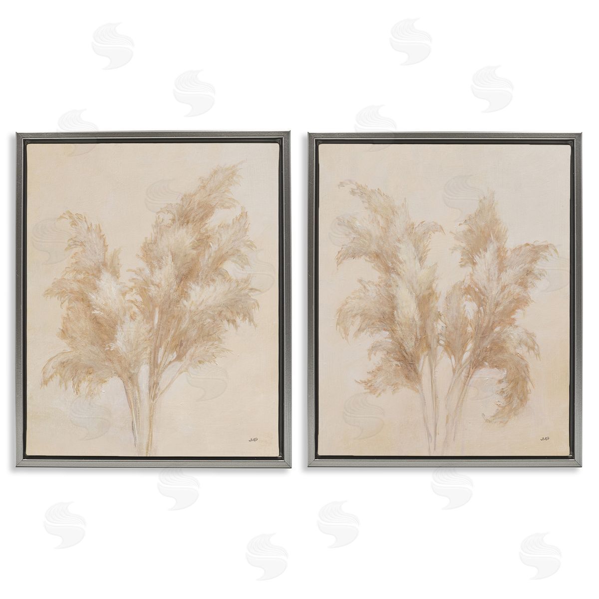Julia Purinton Rural Reeds Studies Gray Floating Frame Canvas Wall Art Print