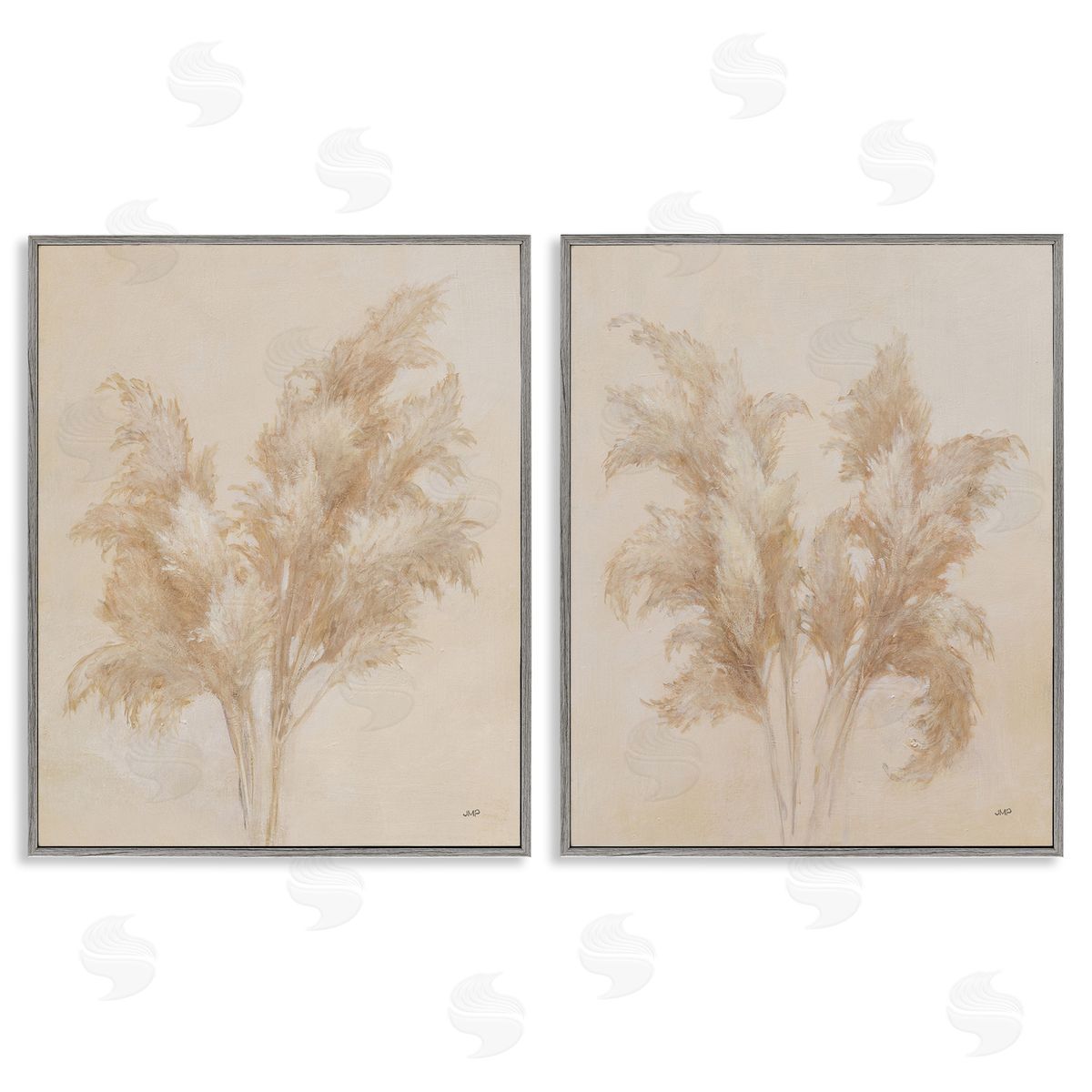 Julia Purinton Rural Reeds Studies Gray Framed Giclee Wall Art Print