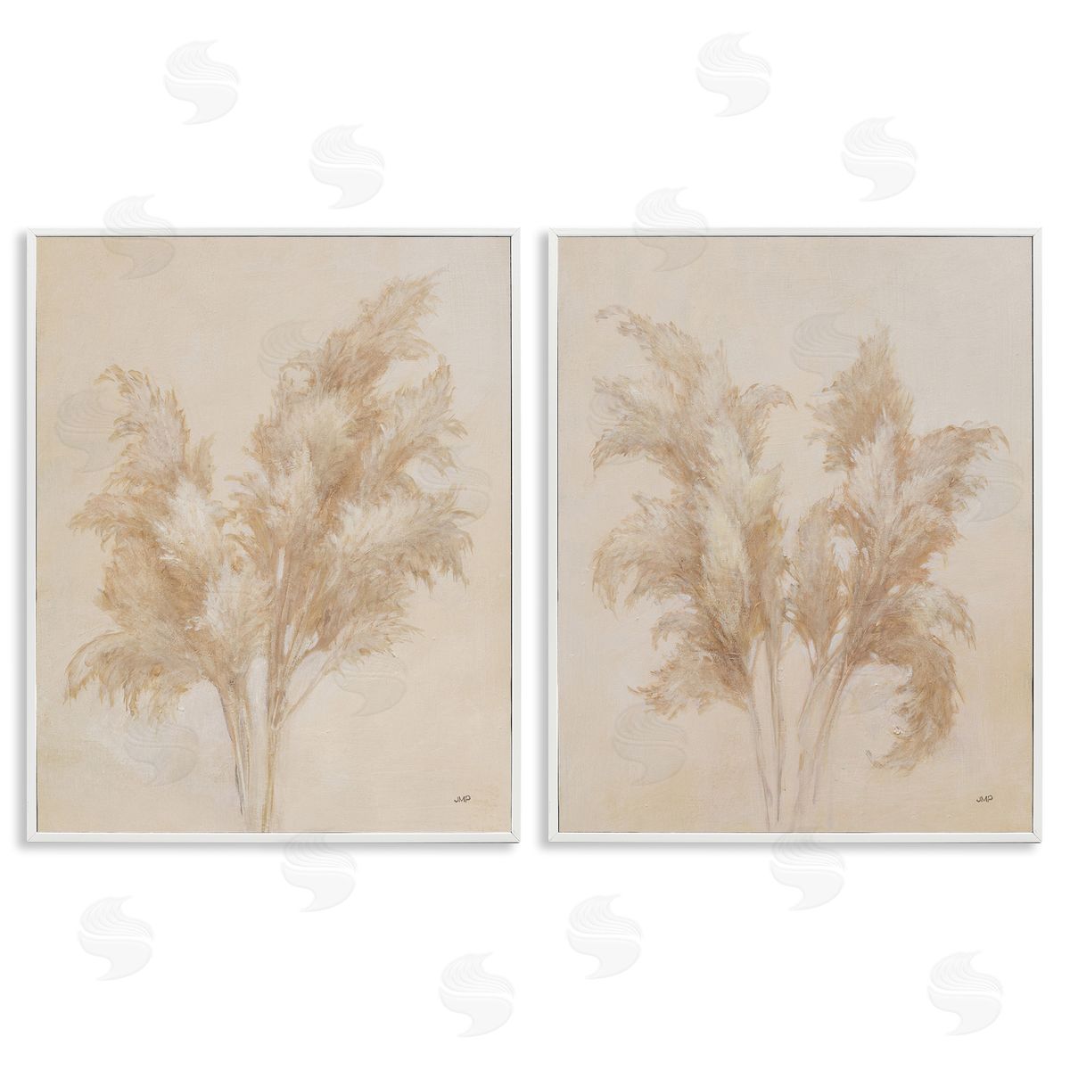 Julia Purinton Rural Reeds Studies White Framed Giclee Wall Art Print