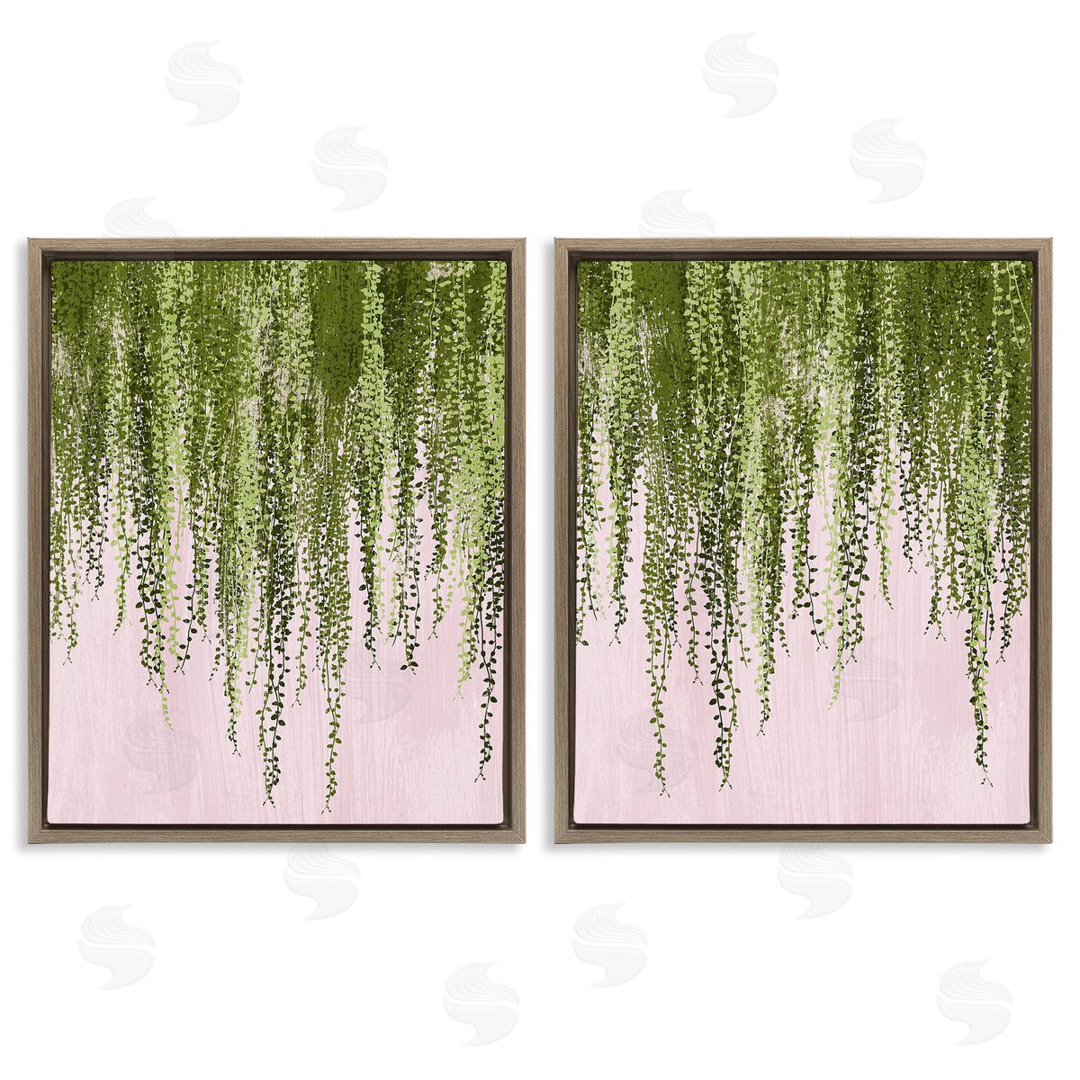 Grace Popp Natural Falling Ivy Brown Floating Frame Canvas Wall Art Print