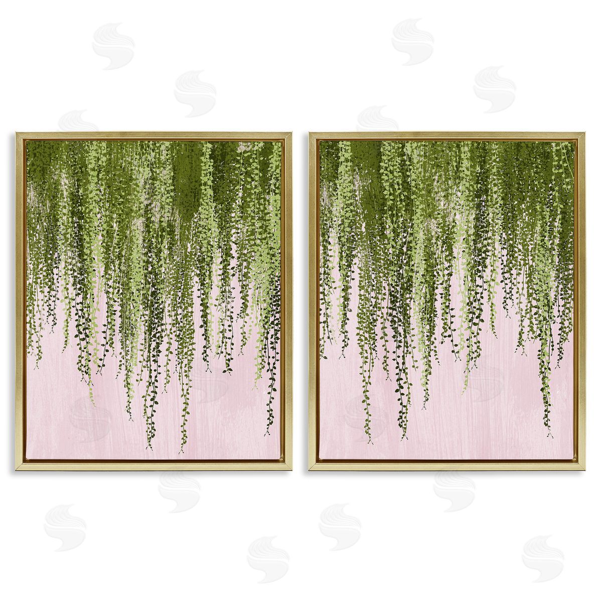 Grace Popp Natural Falling Ivy Gold Floating Frame Canvas Wall Art Print