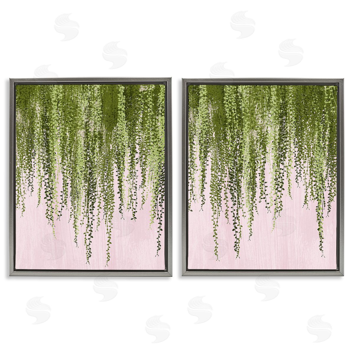 Grace Popp Natural Falling Ivy Gray Floating Frame Canvas Wall Art Print