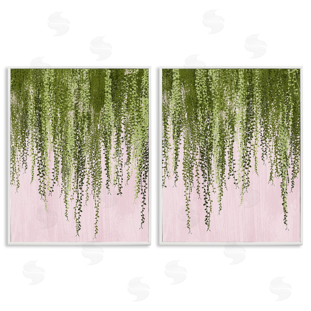 Grace Popp Natural Falling Ivy White Framed Giclee Wall Art Print