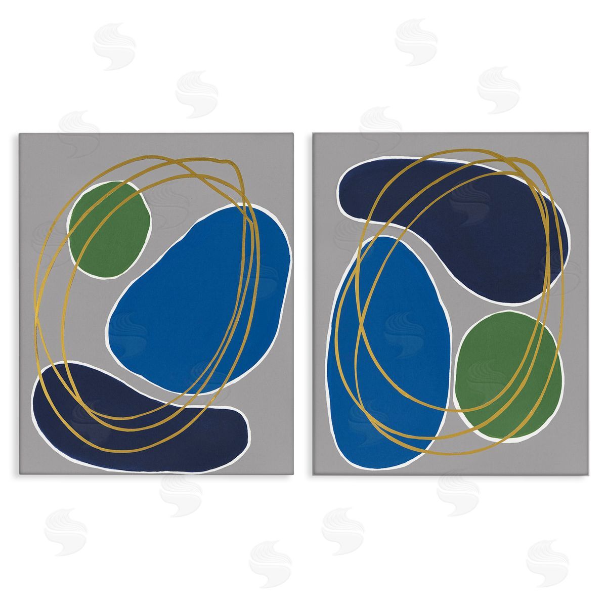 Regina Moore Contemporary Oblong Shapes Canvas Wall Art Print