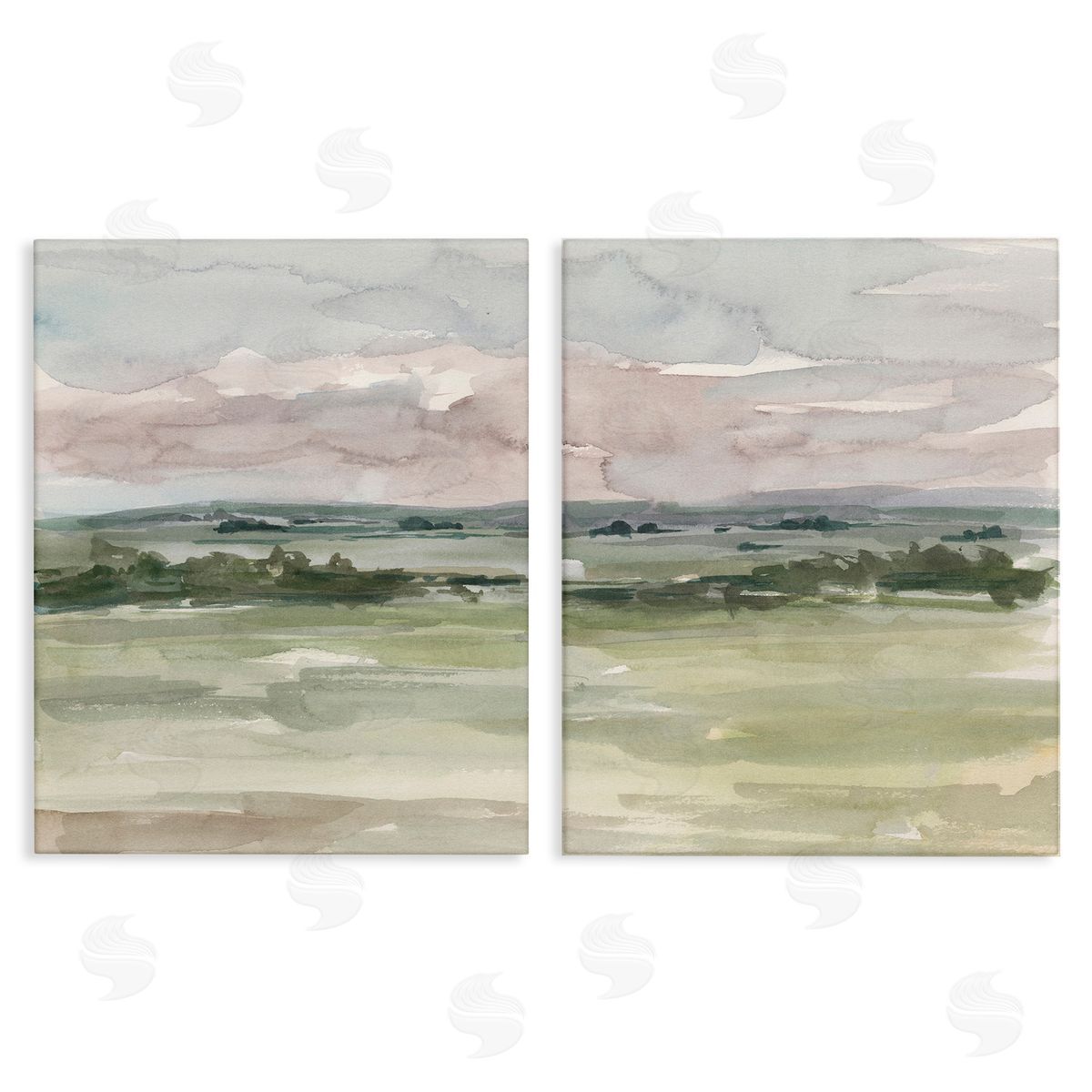 Ethan Harper Rural Landscape Watercolors Canvas Wall Art Print