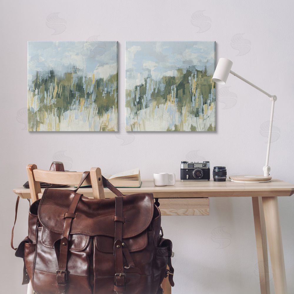 June Erica Vess Abstract Brushed Landscape Canvas Wall Art Print in Room