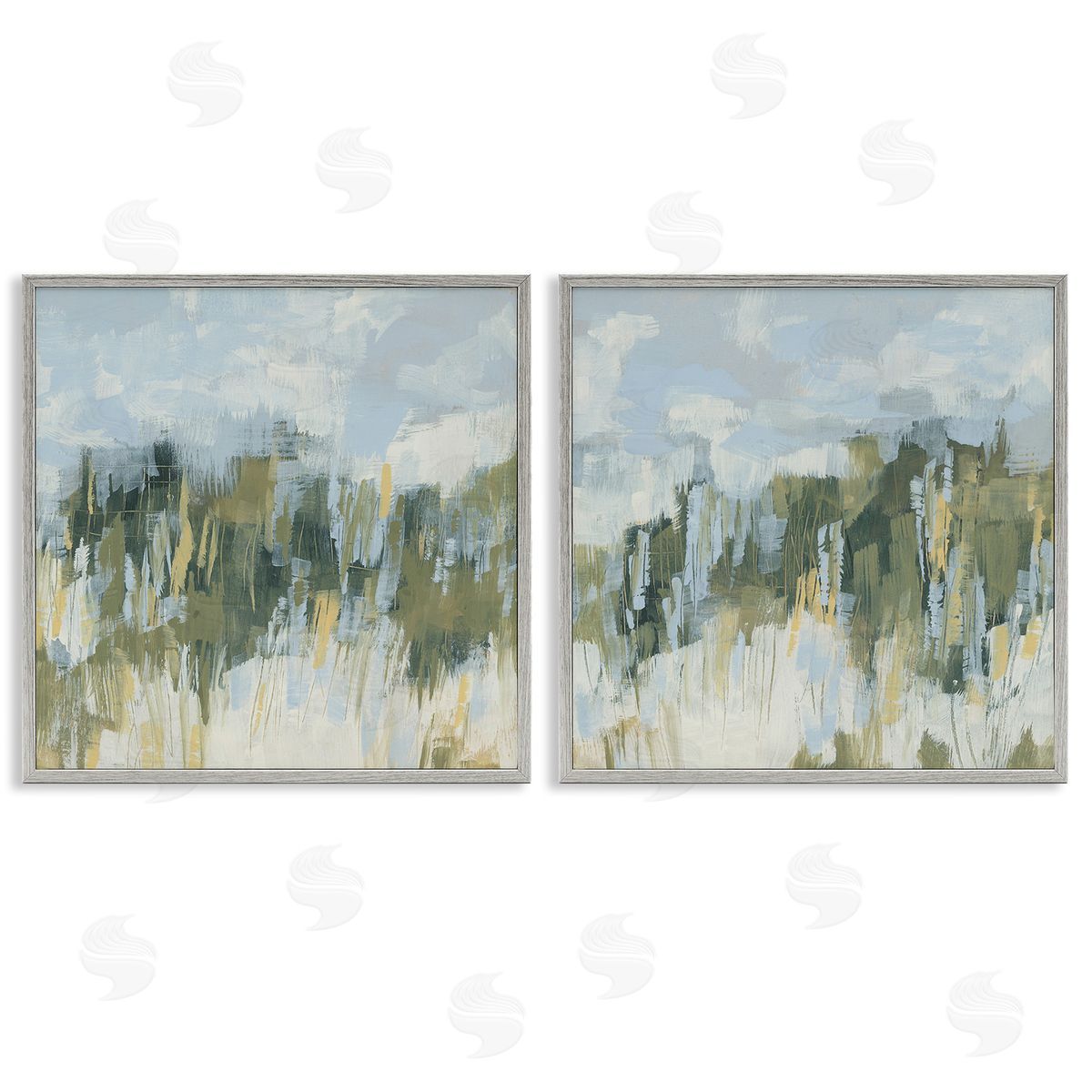June Erica Vess Abstract Brushed Landscape Gray Framed Giclee Wall Art Print