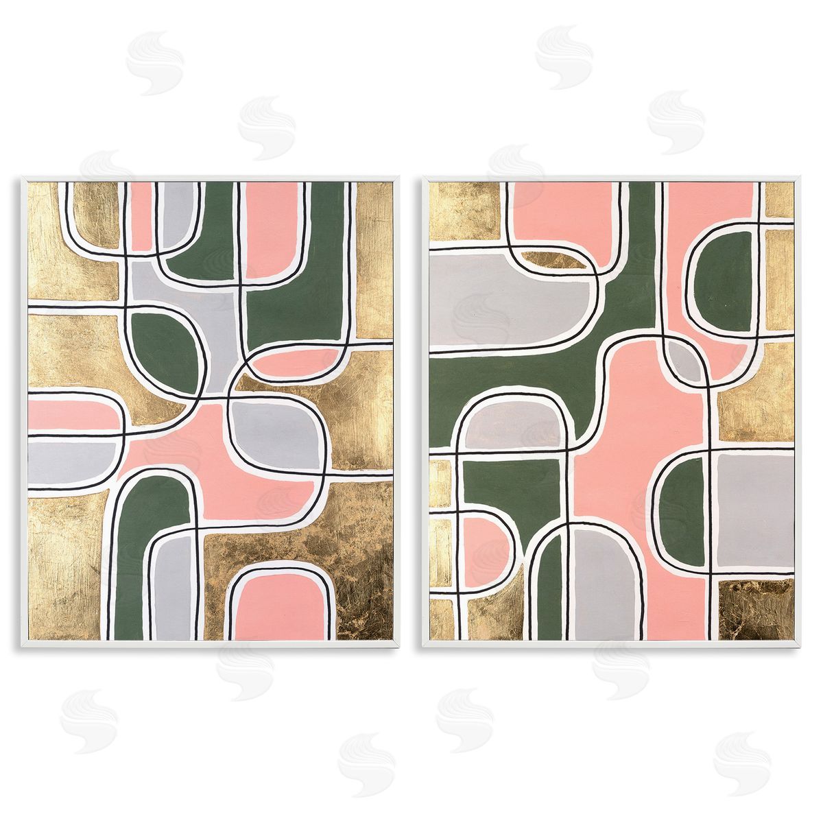 Michael Willett Overlapping Shapes on Glam White Framed Giclee Wall Art Print