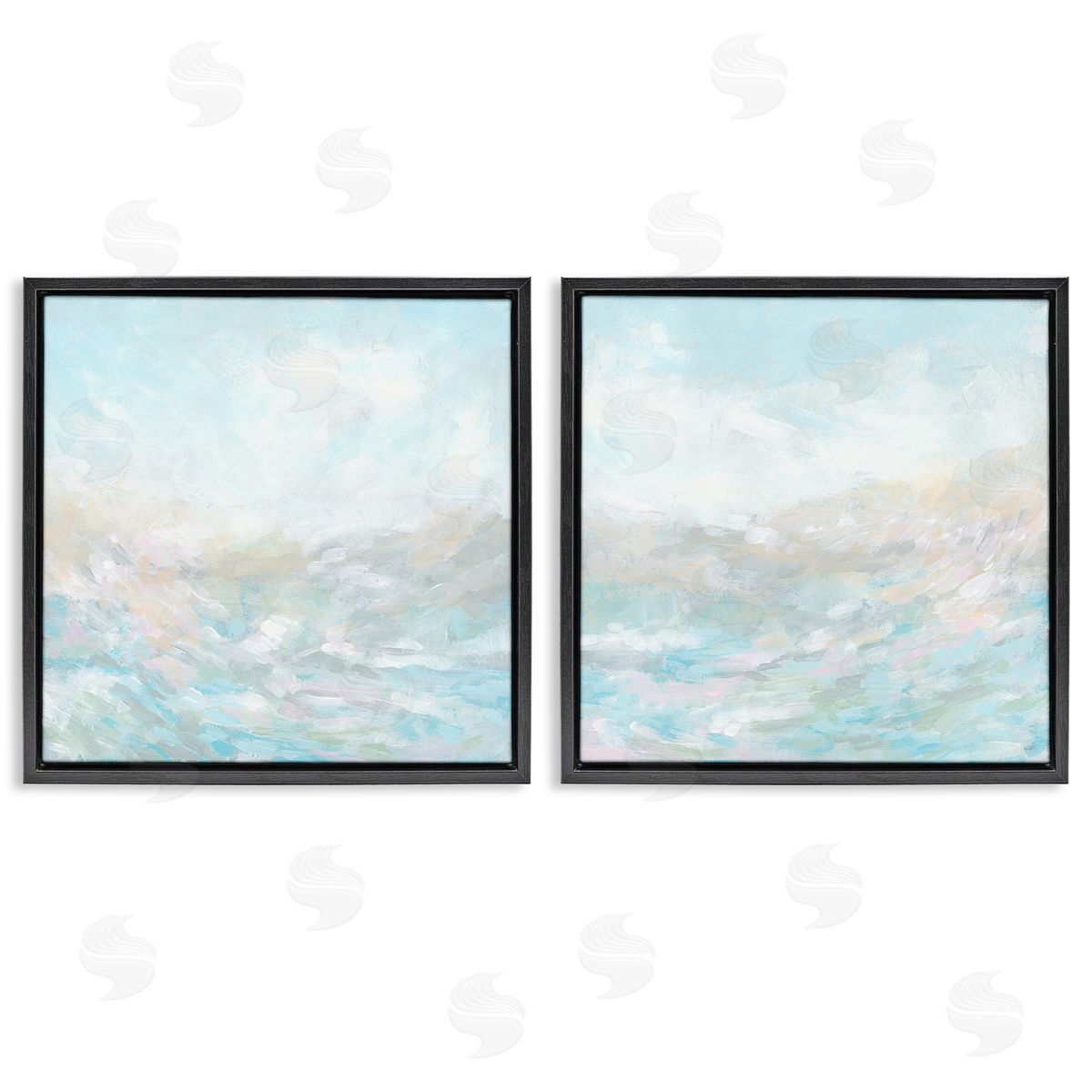 June Erica Vess Abstract Fog Landscape Black Floating Frame Canvas Wall Art Print