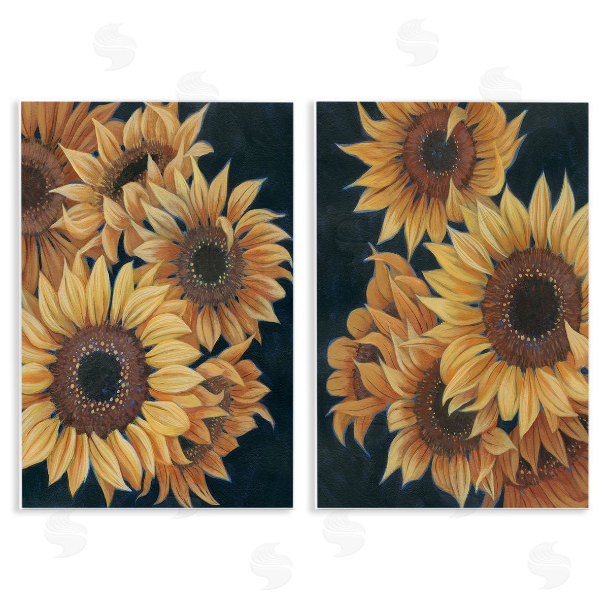 Grace Popp Sunflowers on Black Wooden Wall Plaque Art Print