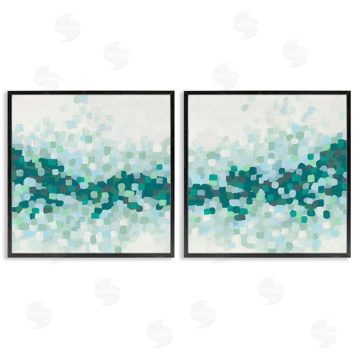 June Erica Vess Abstract Speckled Horizon Black Framed Giclee Wall Art Print