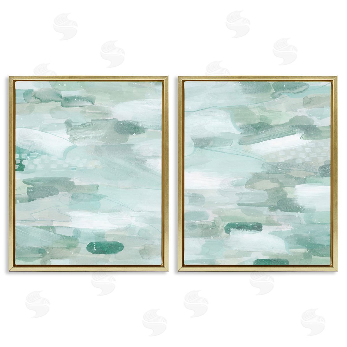 Grace Popp Beachy Abstract Pattern Gold Floating Frame Canvas Wall Art Print