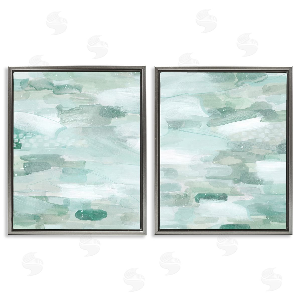 Grace Popp Beachy Abstract Pattern Gray Floating Frame Canvas Wall Art Print